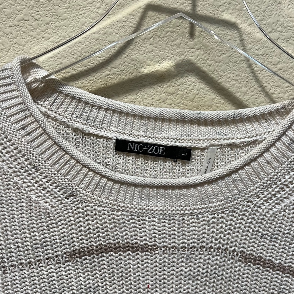 Nic & Zoe Striped Tie Front Sweater - Picture 5 of 5